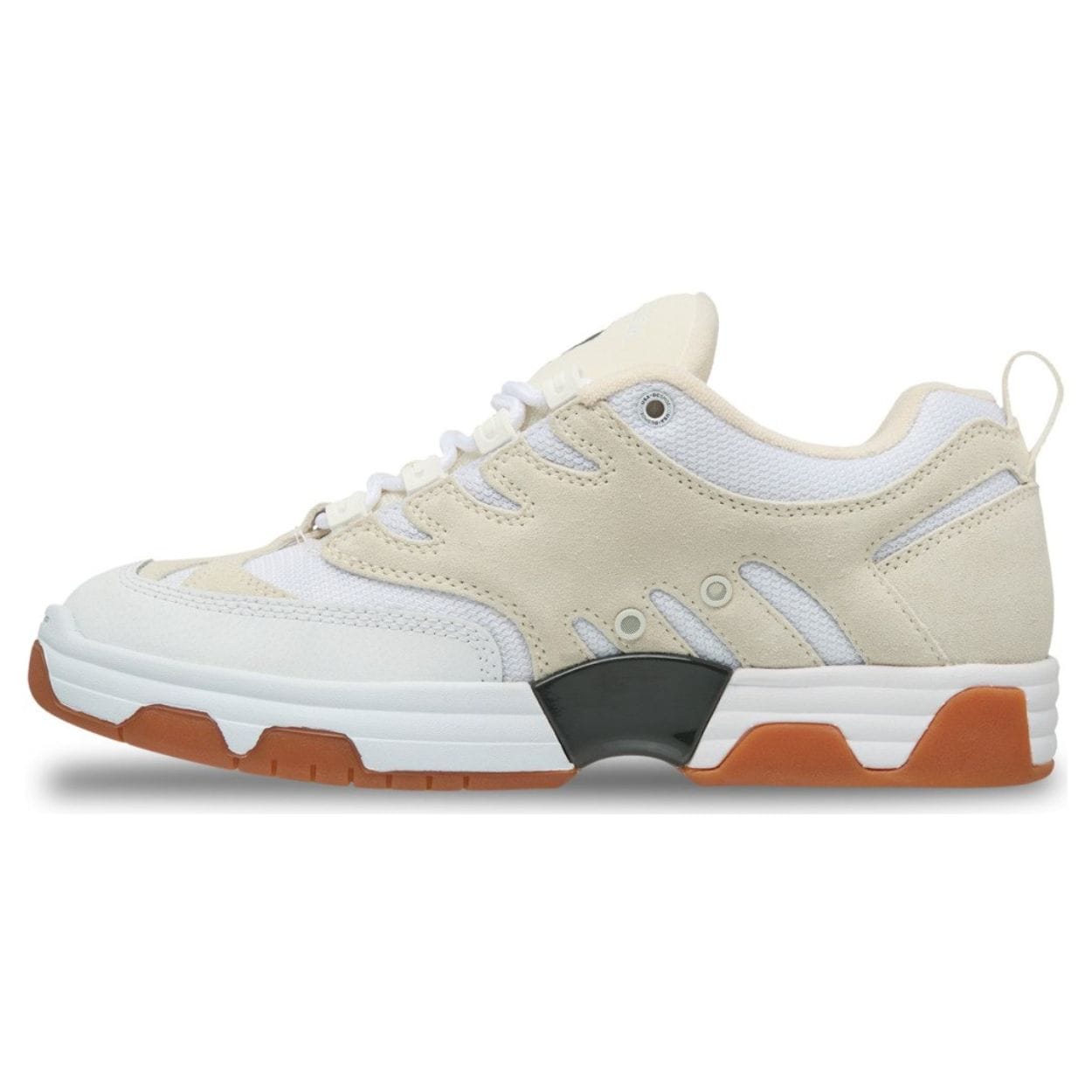 Beige DC Hybrid OG skate shoes with sturdy design and classic branding, suitable for skateboarding and casual wear.