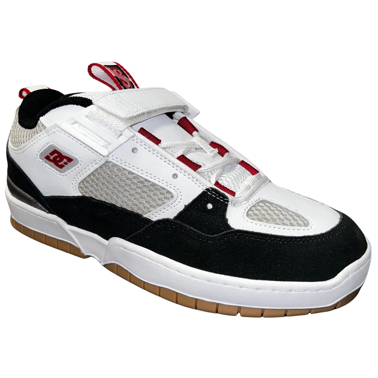 DC Shoes JS 1 Skate Shoes | White, Black & Red - The Vines Supply Co