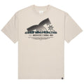 Beige DC Slathletic T-Shirt by DC Shoes, casual men's tee with logo detail, made from comfortable fabric.
