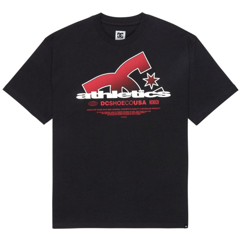 Black DC Slathletic T-Shirt from DC Shoes, casual fit, soft fabric, and classic crew neckline for everyday wear.
