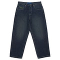 Blue DC Shoes Worker Baggy Double That Denim Jeans, relaxed fit with double stitching and classic denim texture.