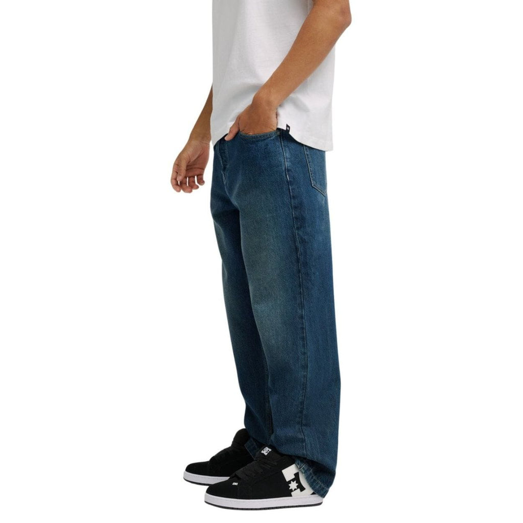 Blue DC Shoes Worker Baggy Double That Denim Jeans with relaxed fit and double-stitched details, casual style for everyday wear.