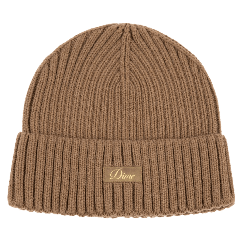 Dime MTL Cursive Fold Beanie | Coffee - The Vines Supply Co
