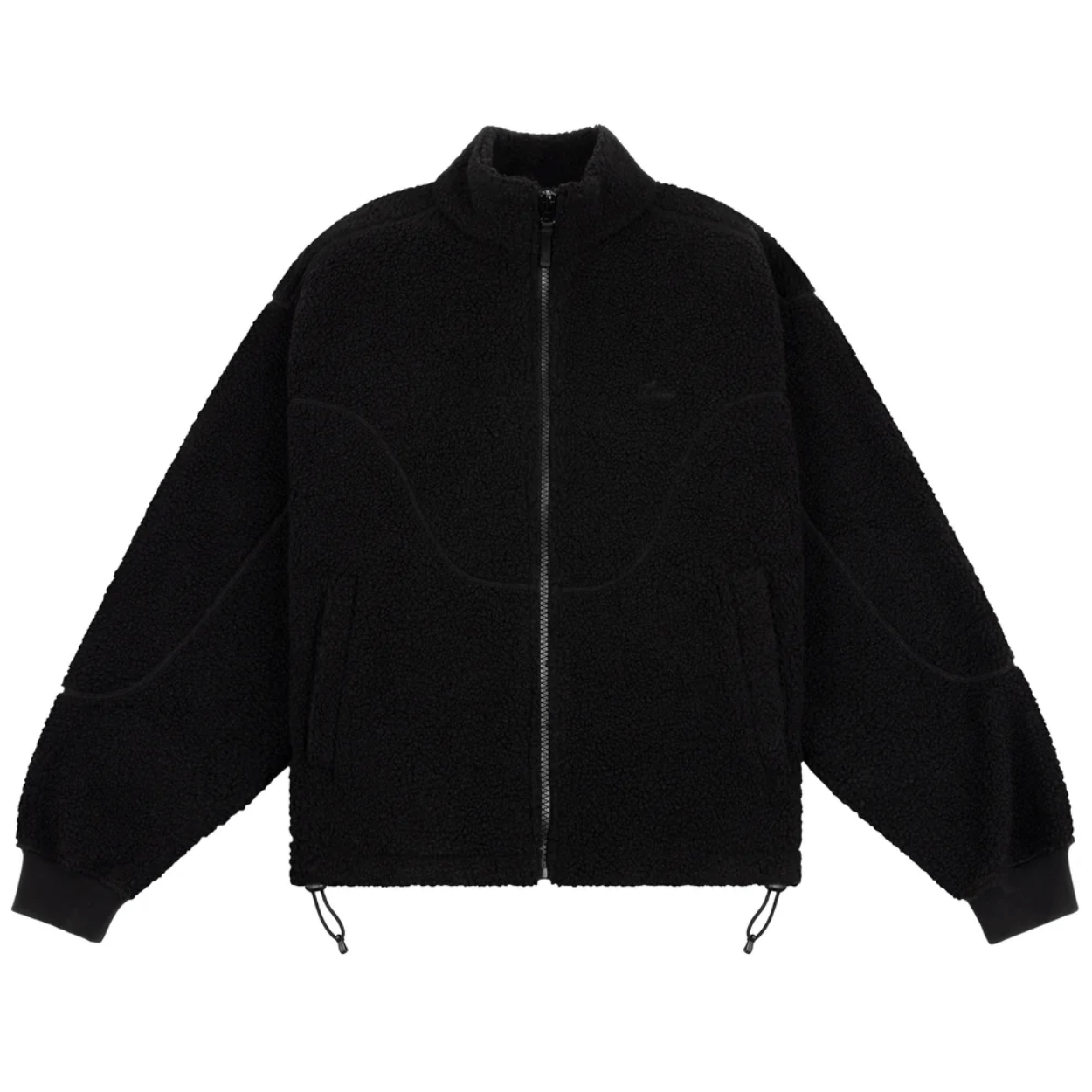Dime MTL Polar Fleece Sherpa Zip | Black - The Vines Supply Co