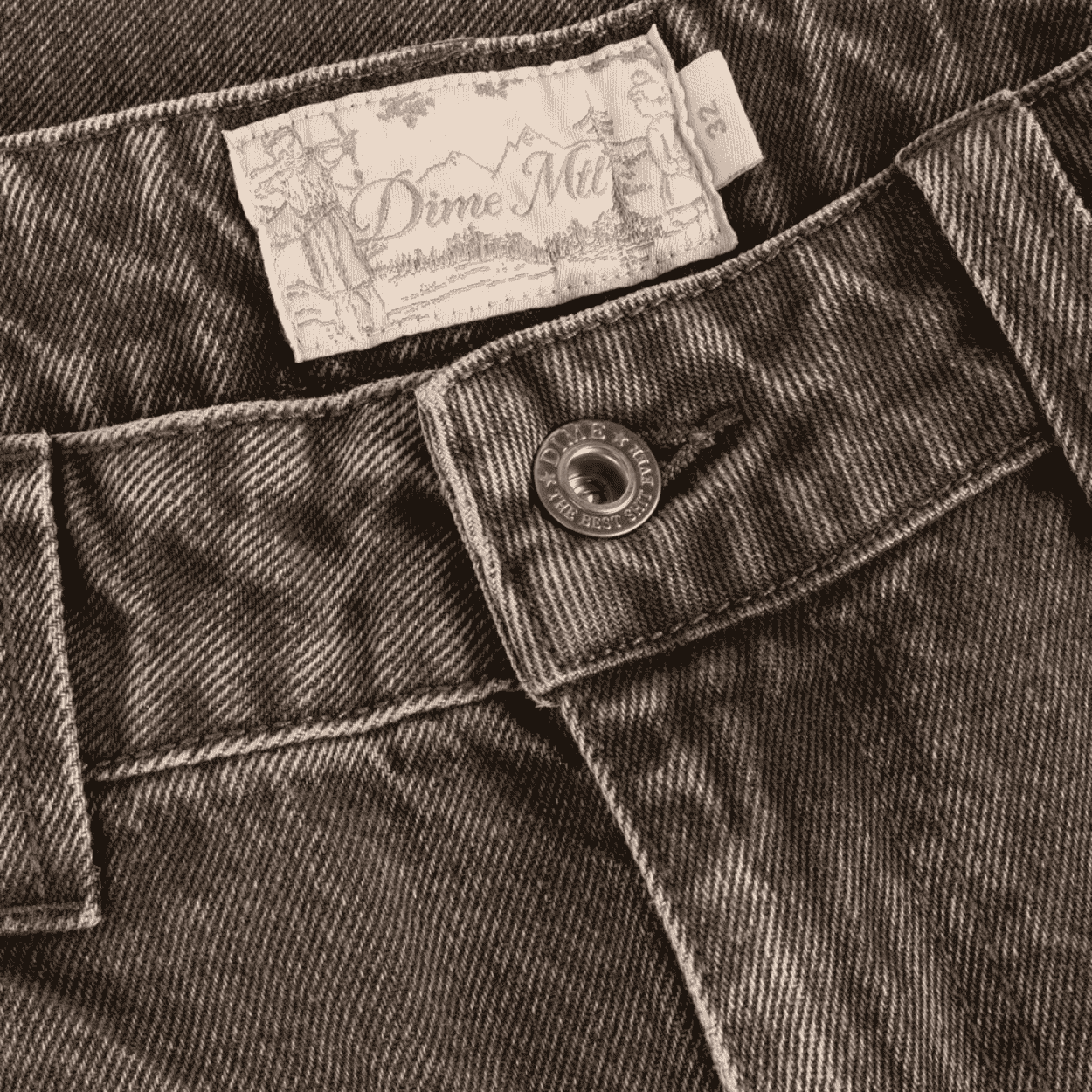 Dime MTL Baggy Denim Pants | Sandblasted Brown - The Vines Supply Co