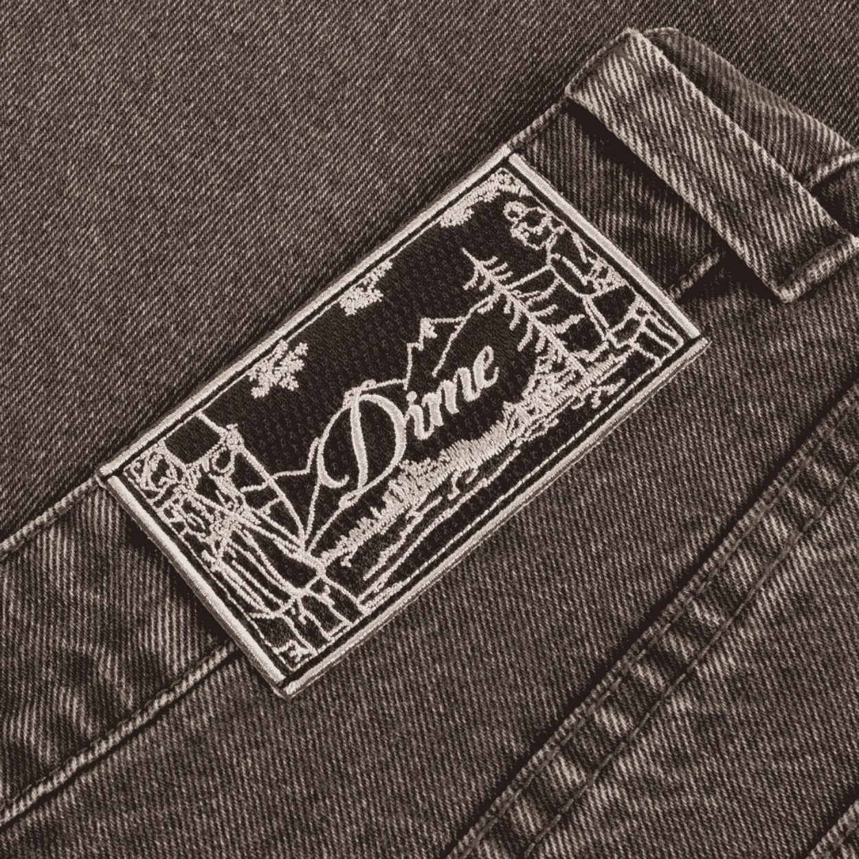 Dime MTL Baggy Denim Pants | Sandblasted Brown - The Vines Supply Co