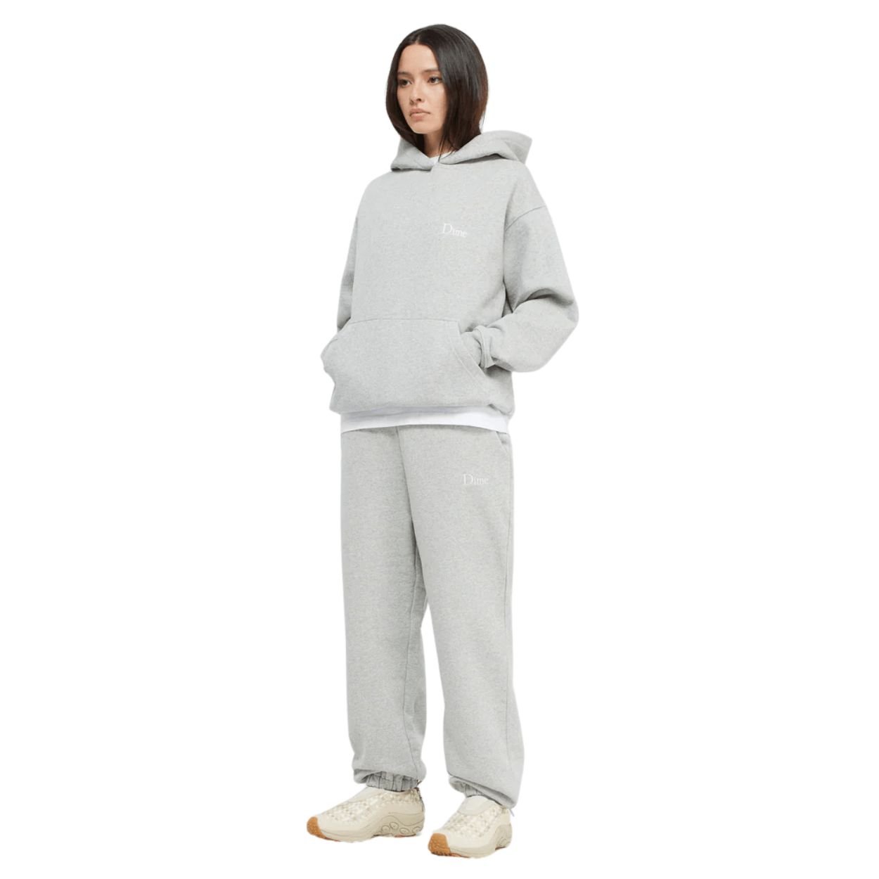 Dime MTL Small Logo Sweatpants | Heather Grey - The Vines Supply Co