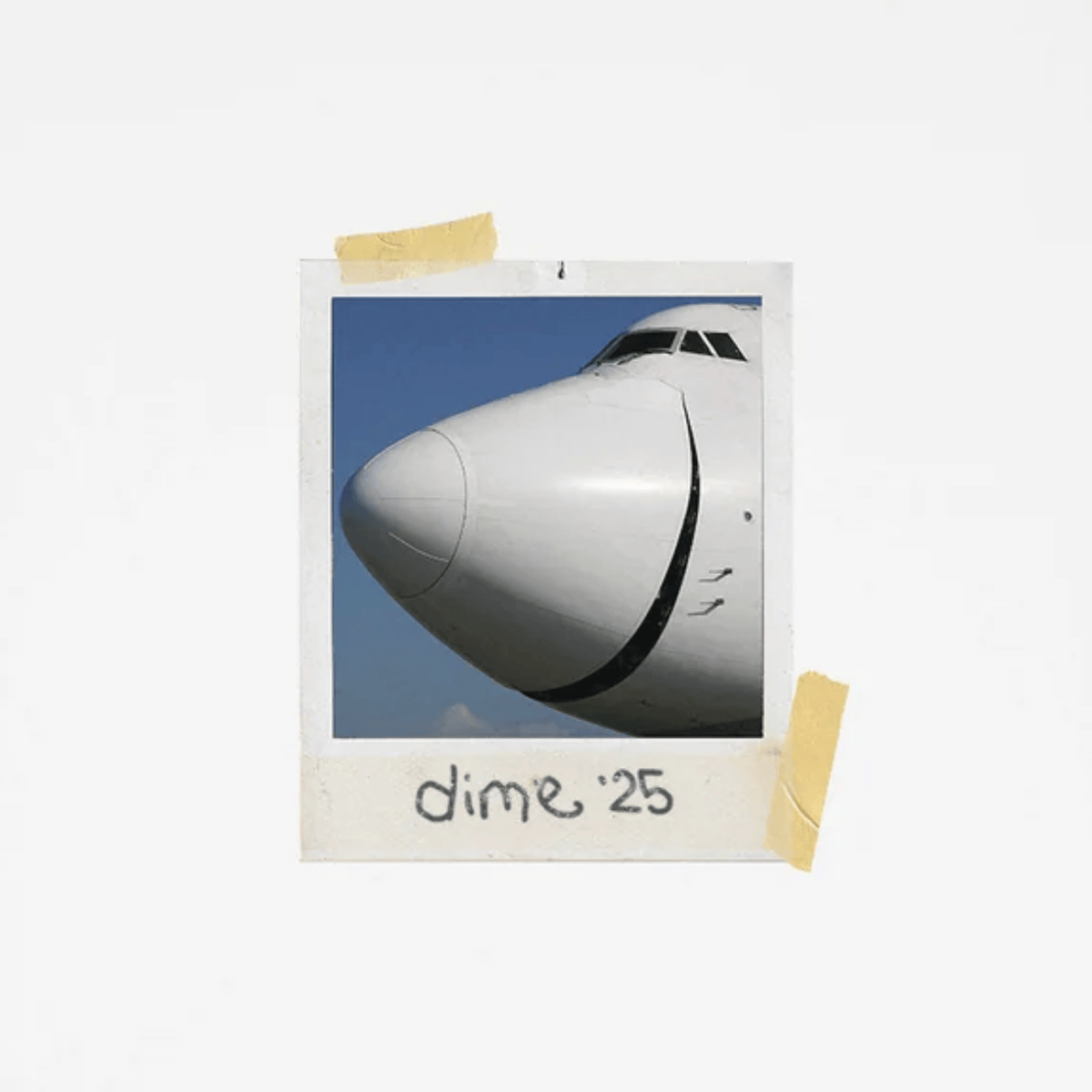 White Dime MTL Plane T-Shirt featuring a graphic design, made of soft fabric, with a casual fit and Dime MTL branding.