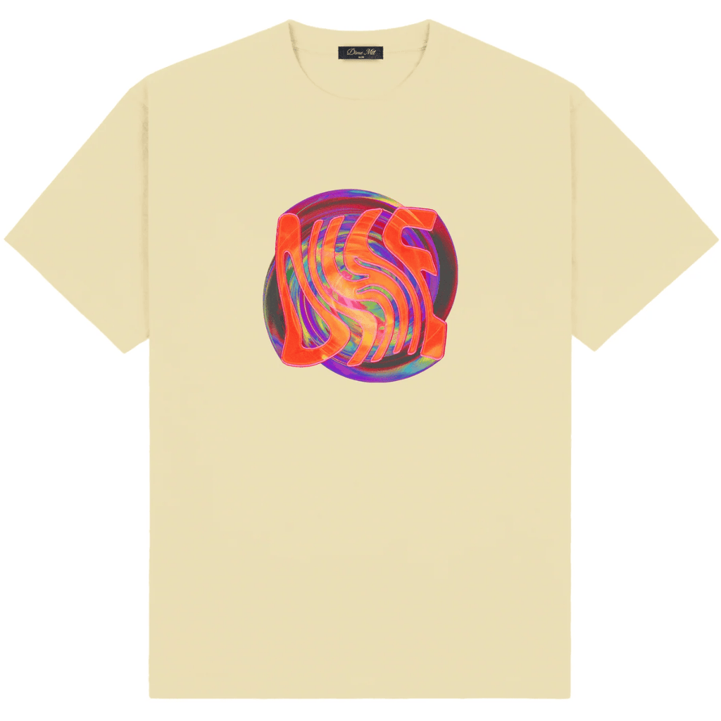Cream Dime MTL Vortex T-Shirt featuring a graphic design, casual fit, and soft fabric, perfect for everyday wear.