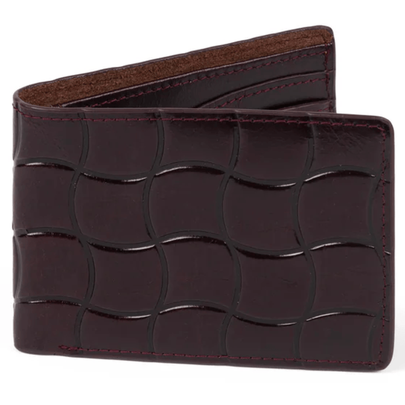 Dime MTL Classic Quilted Leather Bifold Wallet | Burgundy - The Vines Supply Co