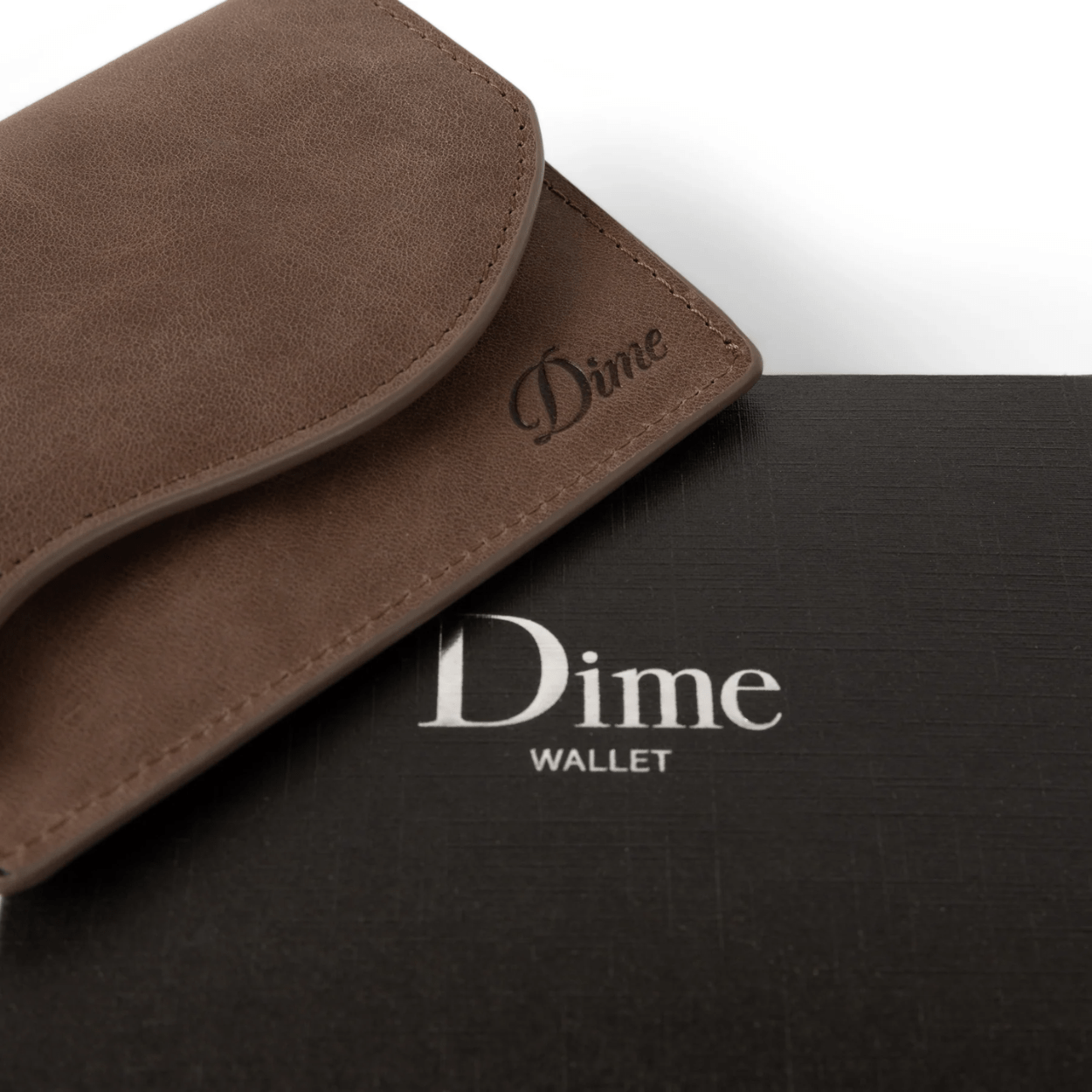 Dime MTL Chain Leather Wallet | Brown - The Vines Supply Co