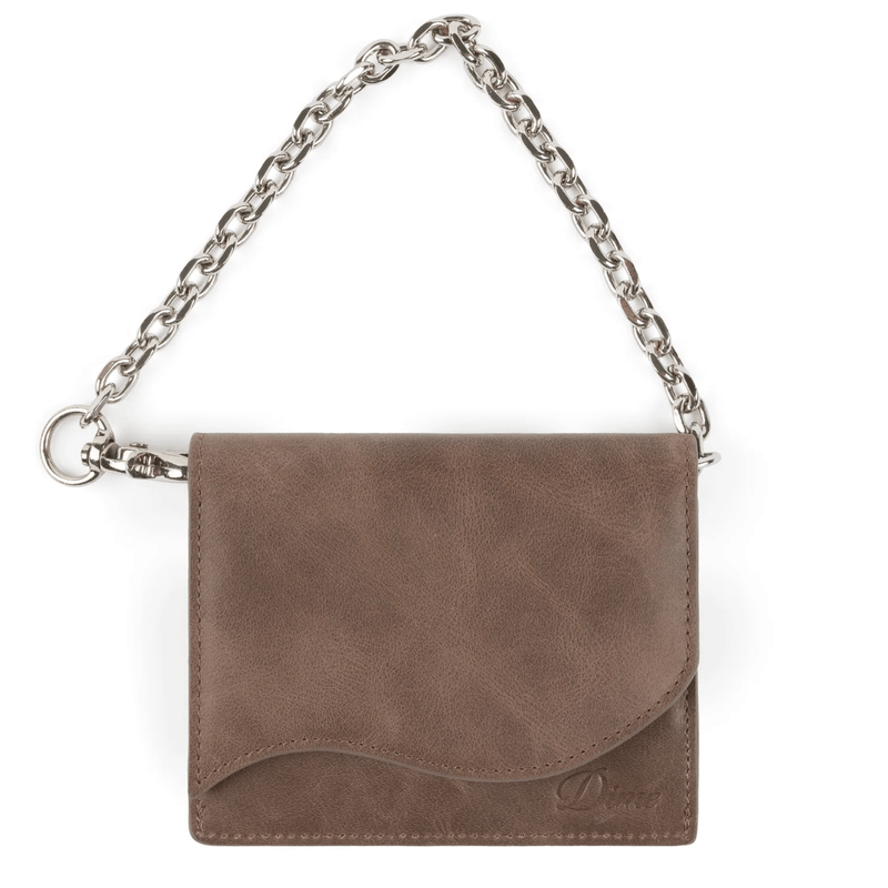 Dime MTL Chain Leather Wallet | Brown - The Vines Supply Co