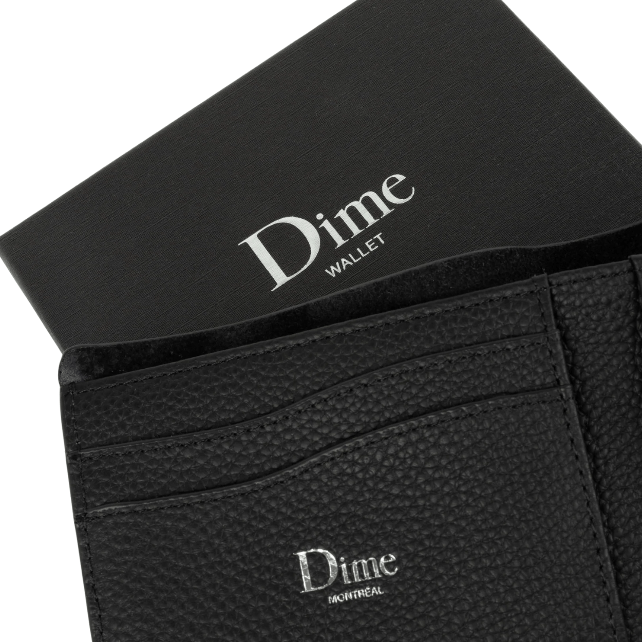 Dime MTL Classic Leather Wallet | Black - The Vines Supply Co