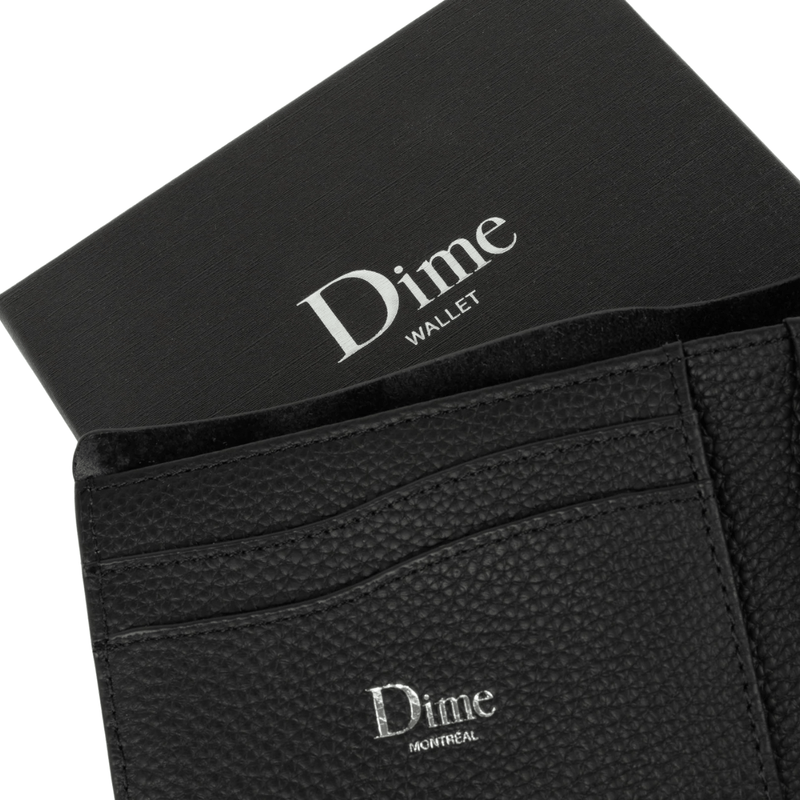 Dime MTL Classic Leather Wallet | Black - The Vines Supply Co
