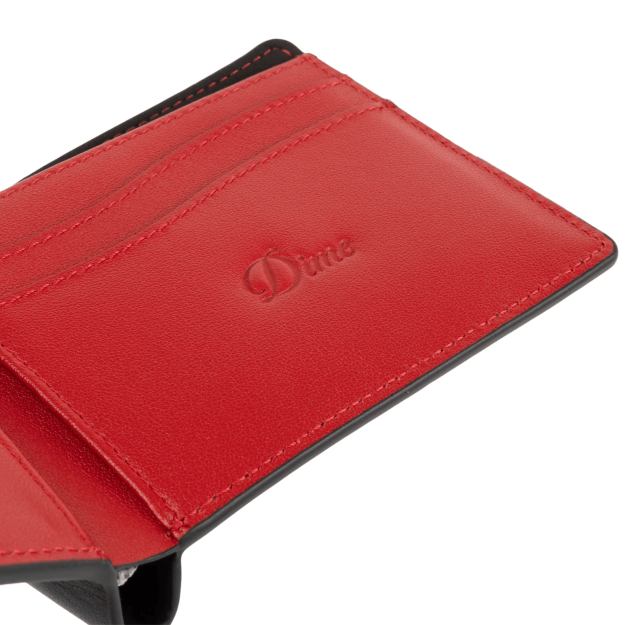 Dime MTL Classic Leather Wallet | Black & Cherry - The Vines Supply Co