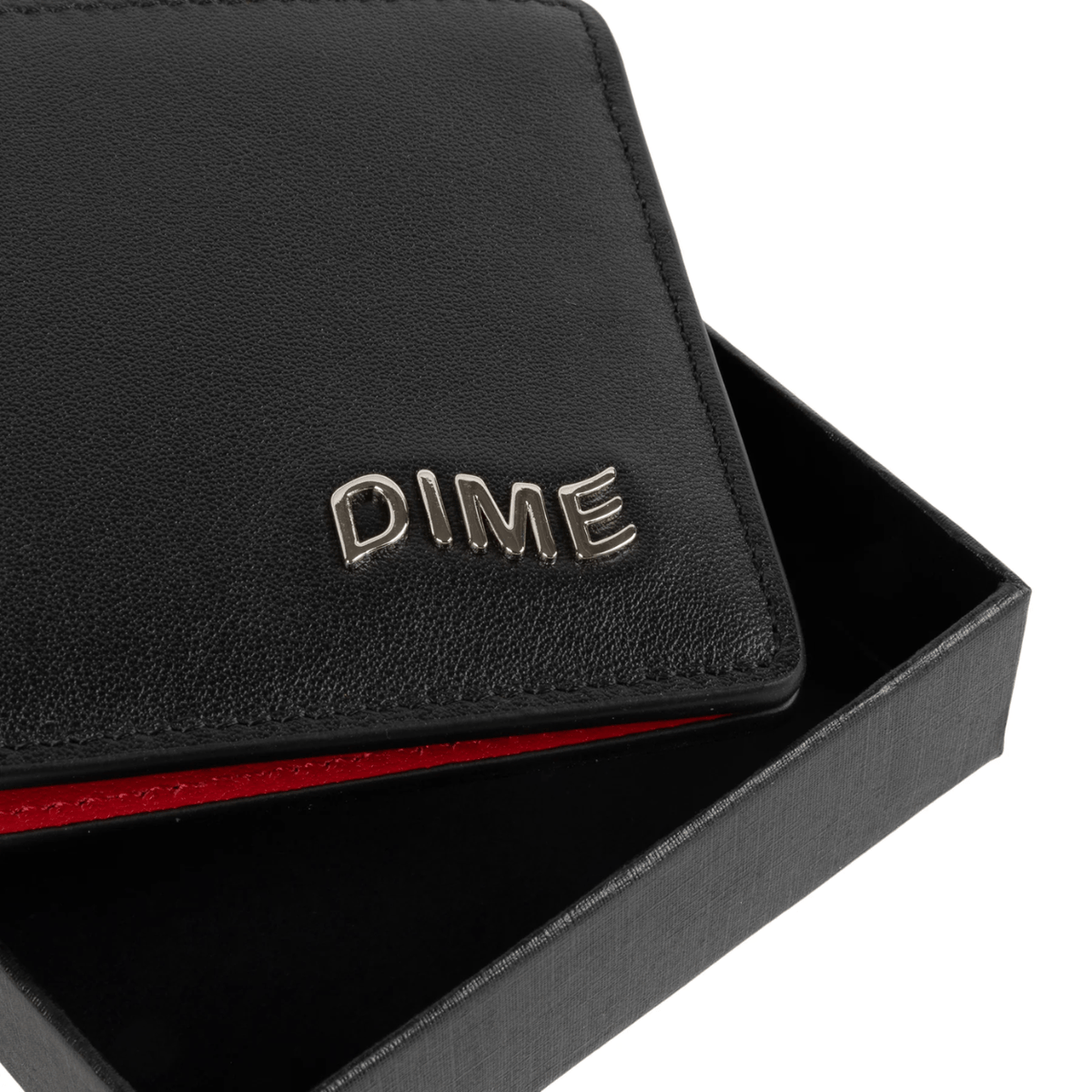 Dime MTL Classic Leather Wallet | Black & Cherry - The Vines Supply Co