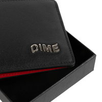 Dime MTL Classic Leather Wallet | Black & Cherry - The Vines Supply Co