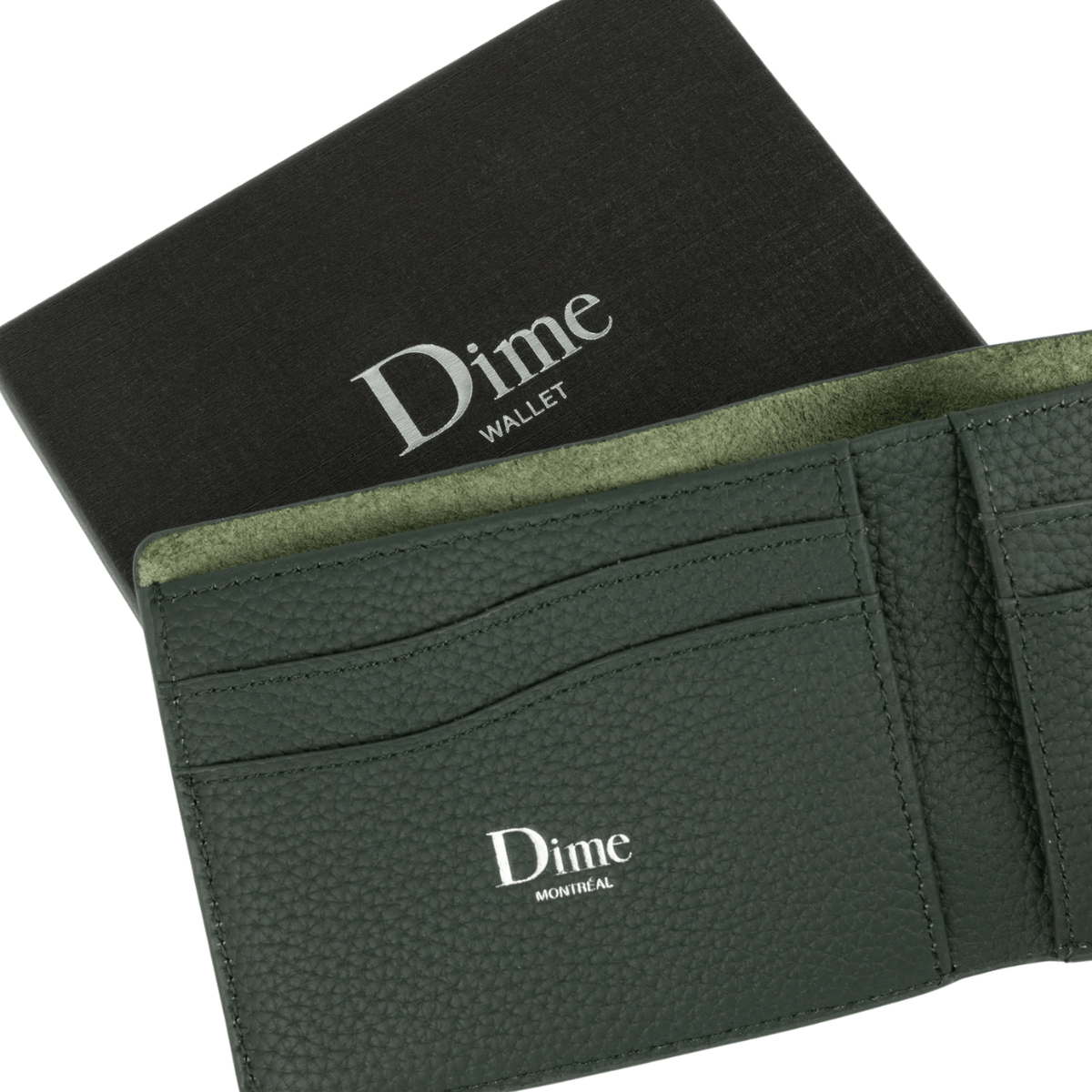 Dime MTL Classic Leather Wallet | Dark Forest Green - The Vines Supply Co