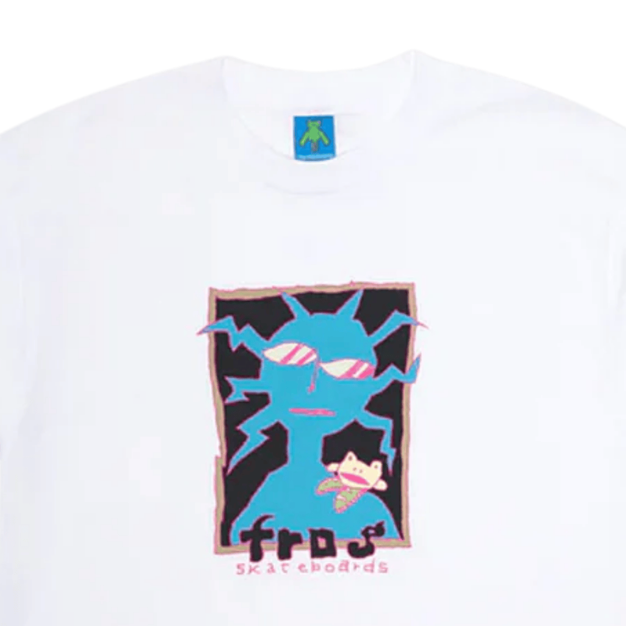 Frog Skateboards Shoulder Frog T-Shirt | White - The Vines Supply Co