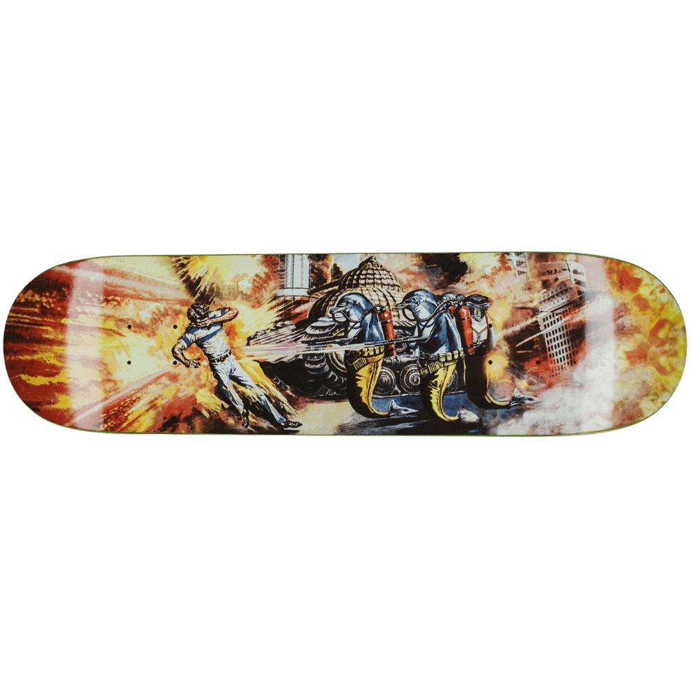 Fucking Awesome Curren Caples Blasters of Reality skateboard deck, 8.25-inch, featuring colorful graphic design on a wood deck.