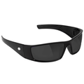 Black Glassy Peet polarized sunglasses with sleek frame and tinted lenses, designed for stylish sun protection.