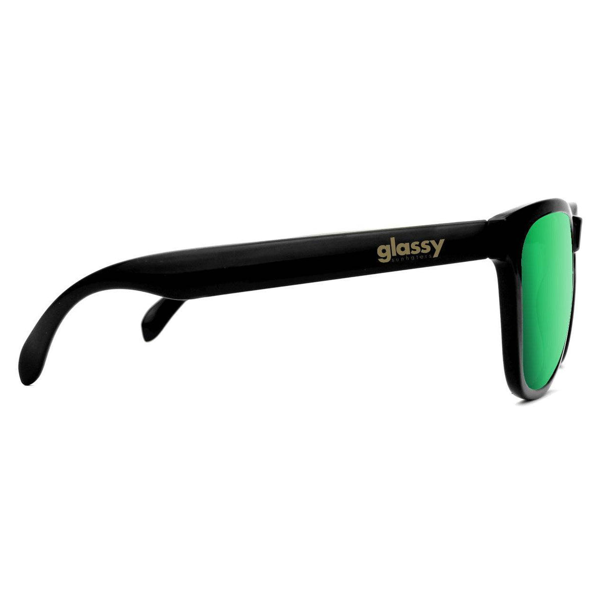 Glassy Glassy Deric Sunglasses | Matte Black & Green Sunglasses | The Vines