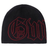 GVNMNT Clothing Co Old English Beanie l Black & Red - The Vines Supply Co
