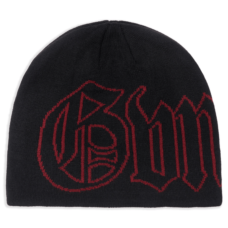 GVNMNT Clothing Co Old English Beanie l Black & Red - The Vines Supply Co