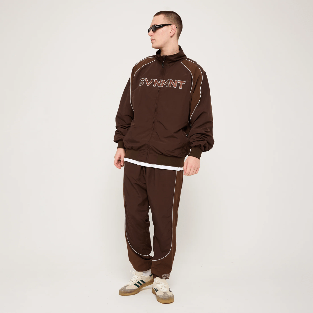 GVNMNT Chambers Track Top | Chocolate & Walnut - The Vines Supply Co