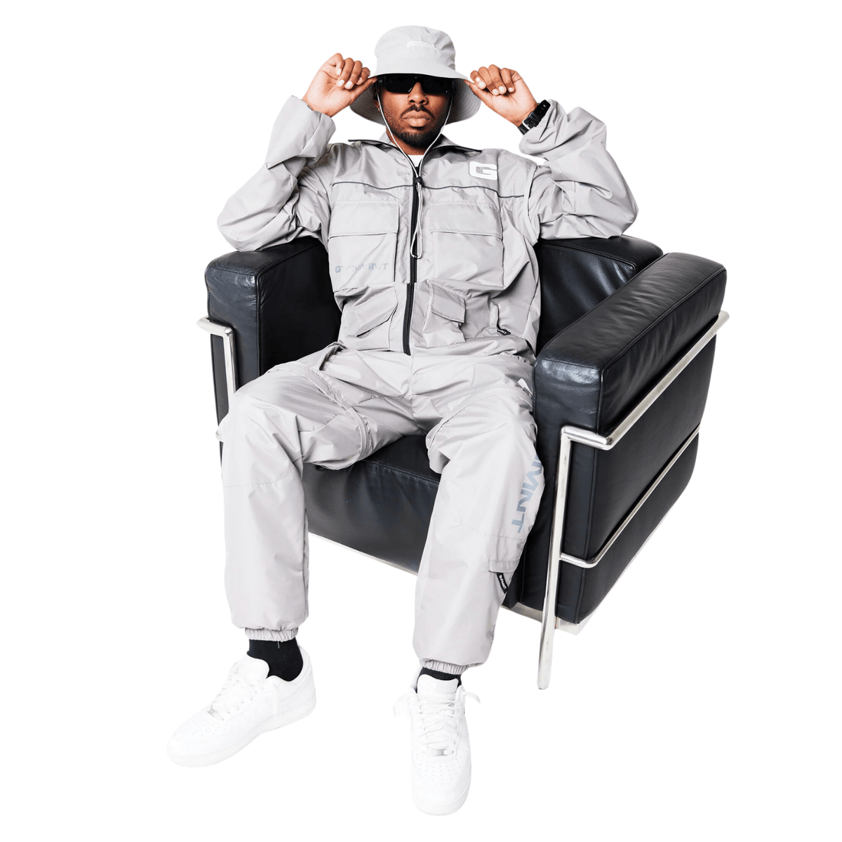 Grey GVNMNT Clothing Co Hardwear Upper 2-in-1 jacket featuring a versatile design and durable fabric.