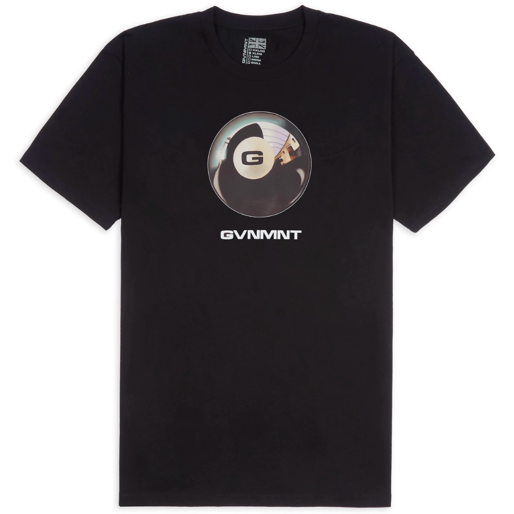 GVNMNT Clothing Co 8 Ball T-Shirt | Black - The Vines Supply Co
