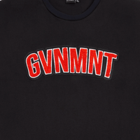 GVNMNT Clothing Co Chenille Varsity T-Shirt | Black - The Vines Supply Co