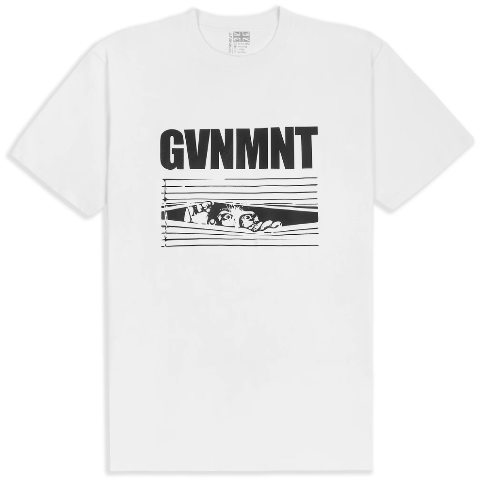 GVNMNT Clothing Co Eyes Out T-Shirt | White - The Vines Supply Co
