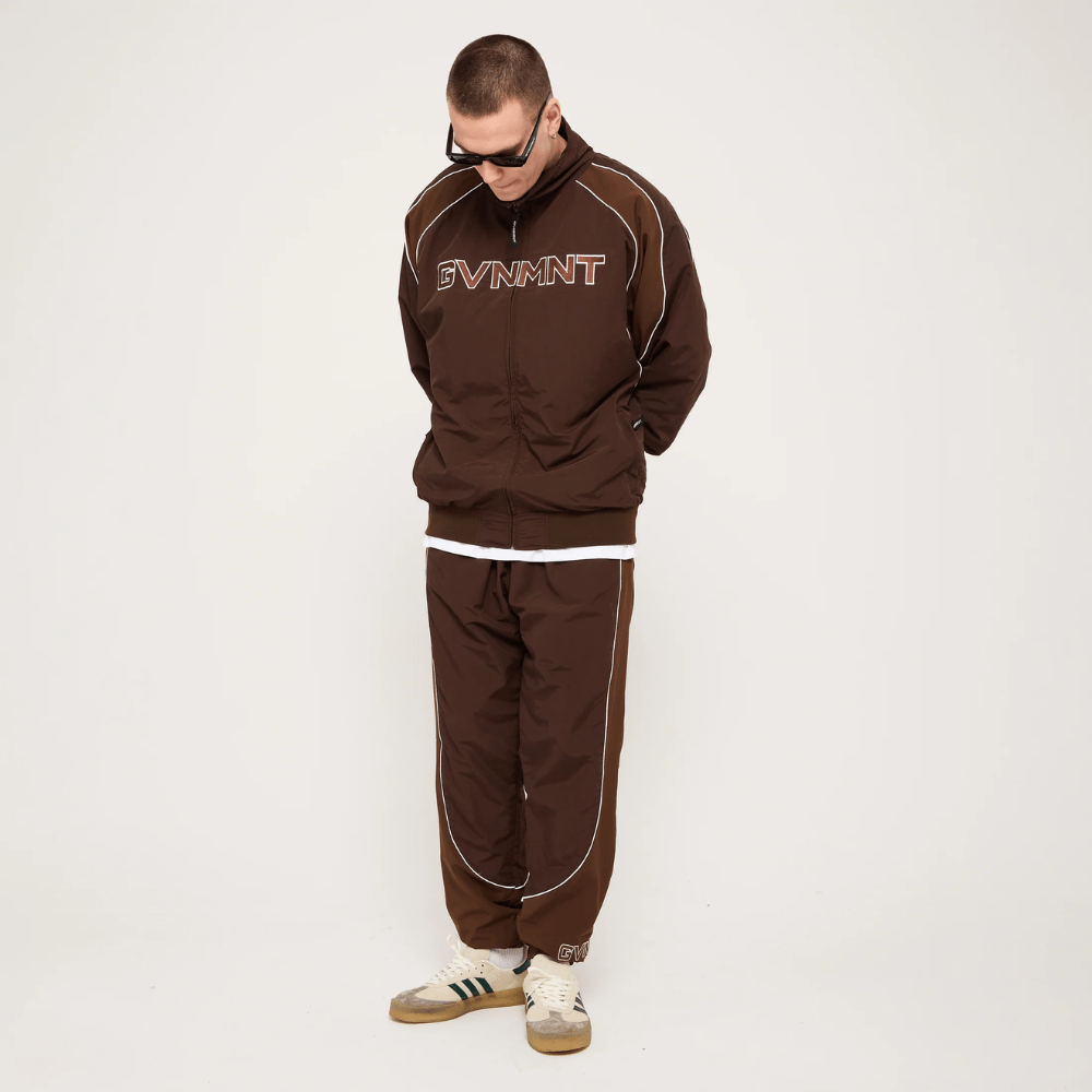 GVNMNT Clothing Co Chambers Track Bottom | Chocolate & Walnut - The Vines Supply Co