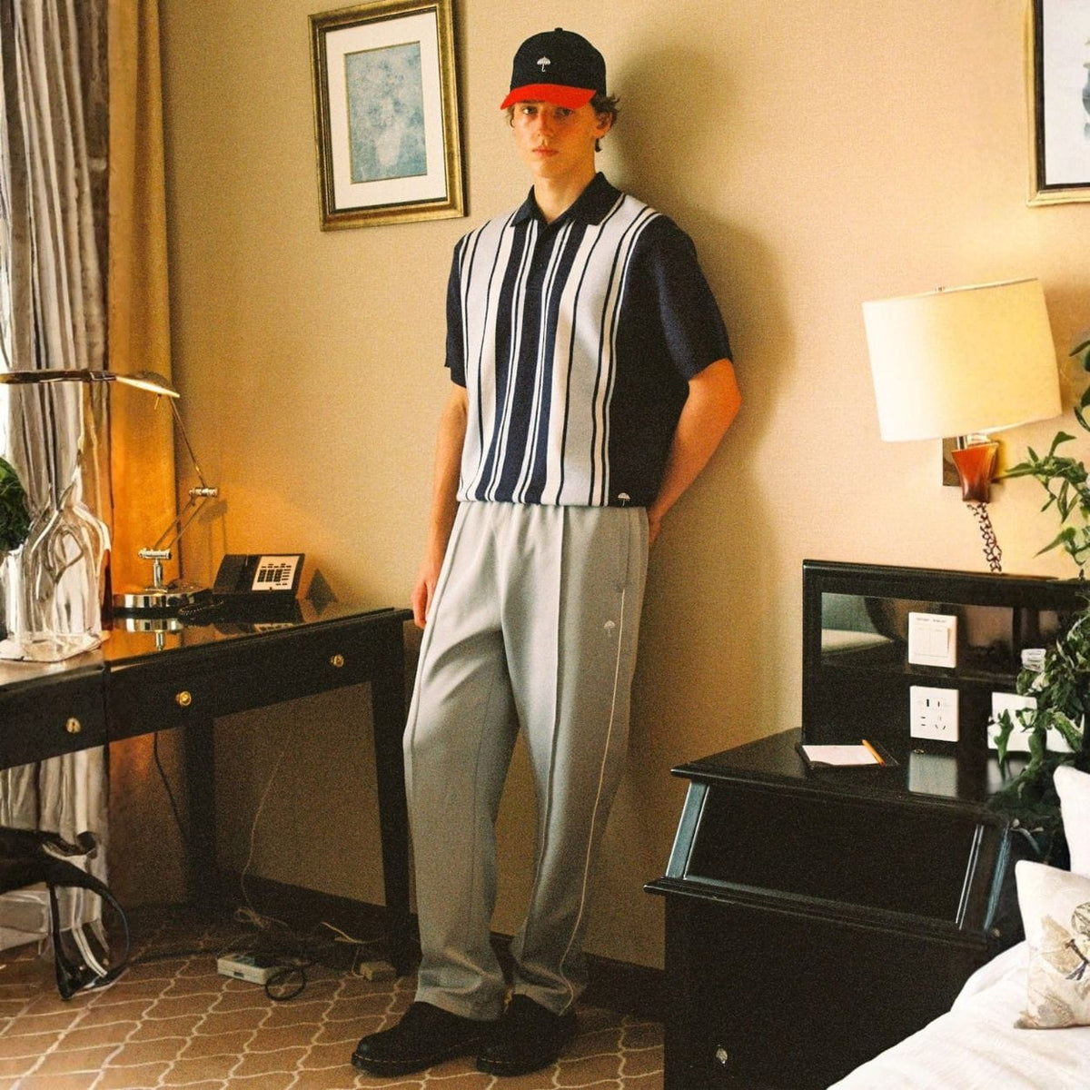 Helas Classic Pleated Tracksuit Bottoms | Light Grey