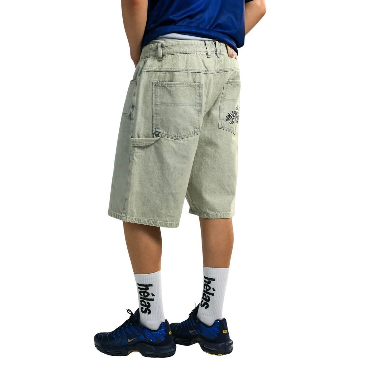Helas Double Knee Jean Shorts | Light Blue