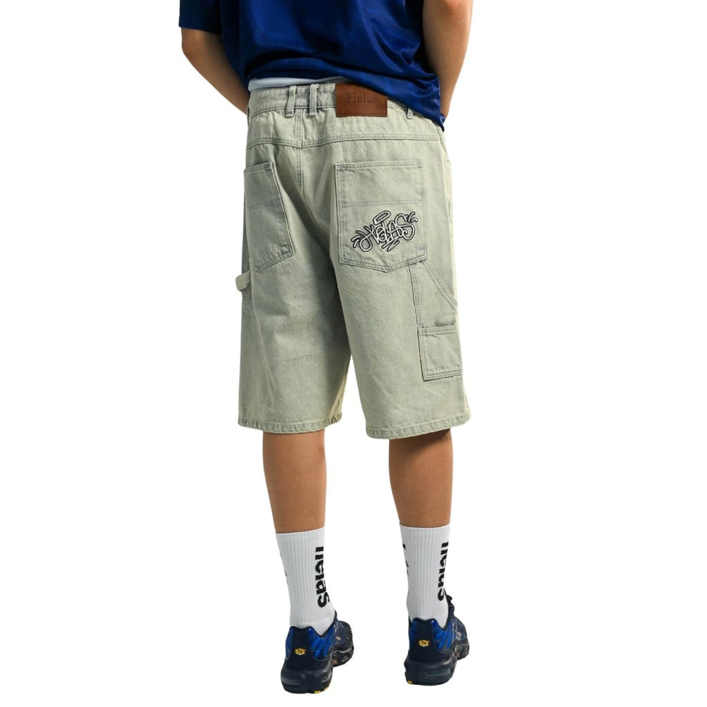 Helas Double Knee Jean Shorts | Light Blue