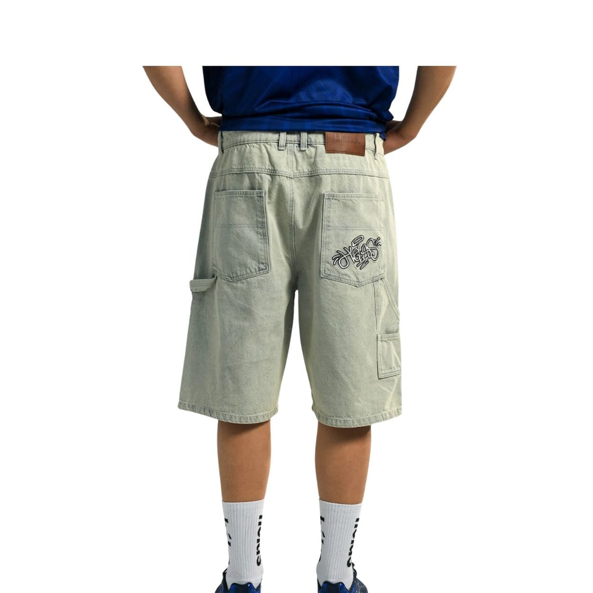 Helas Double Knee Jean Shorts | Light Blue