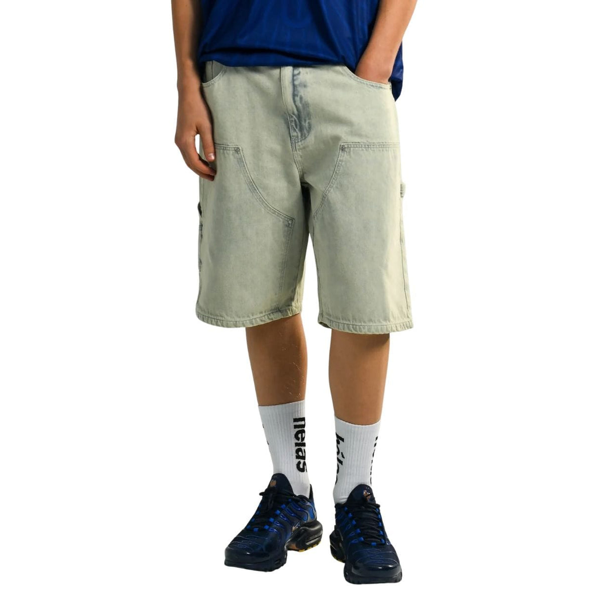 Helas Double Knee Jean Shorts | Light Blue