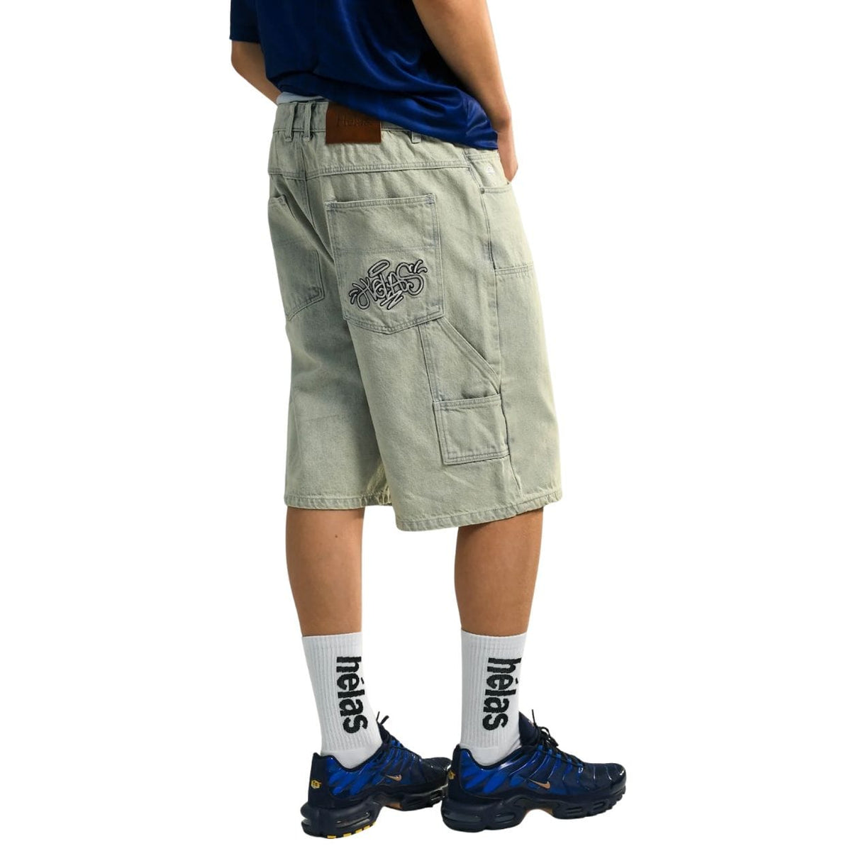 Helas Double Knee Jean Shorts | Light Blue