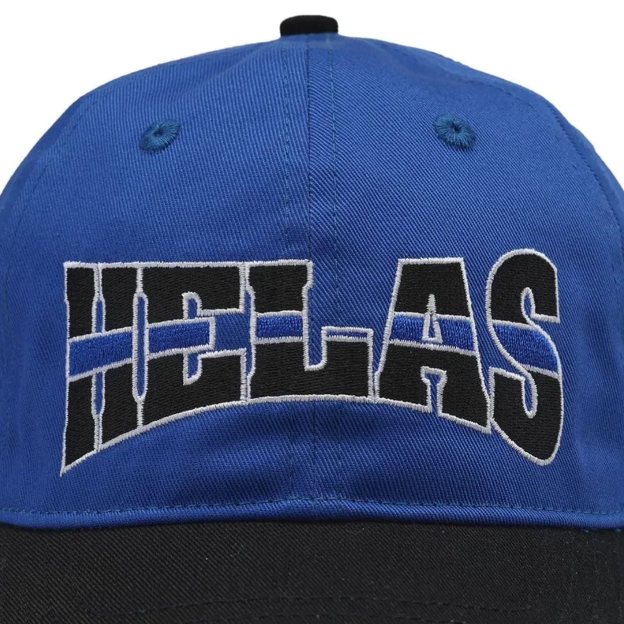 Helas Hoop Cap in blue and black, stylish casual cap with a curved brim and adjustable strap, perfect for everyday wear.