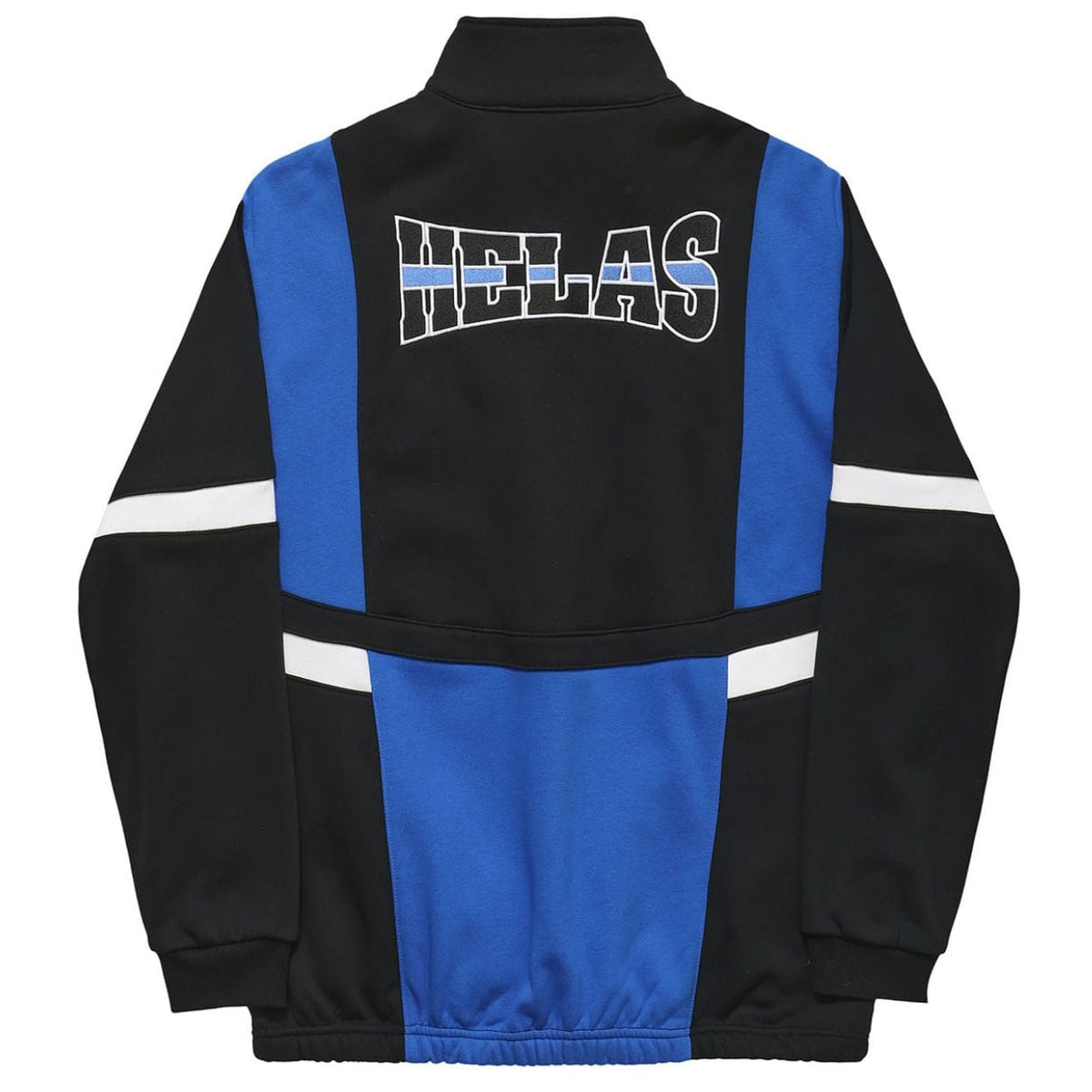 Helas Hoop quarter zip jumper in blue and black, featuring a half-zip collar and sporty design, ideal for casual wear.