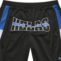 Black Helas Hoop Sport Shorts, casual athletic shorts with a relaxed fit and elastic waistband, designed for comfort and style.