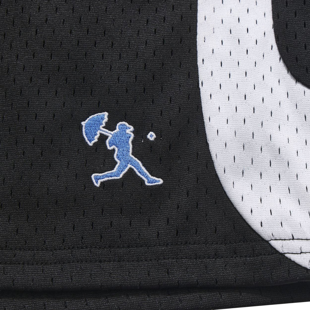 Black Helas Hoop Sport Shorts with elastic waistband and sporty design, perfect for athletic or casual wear.
