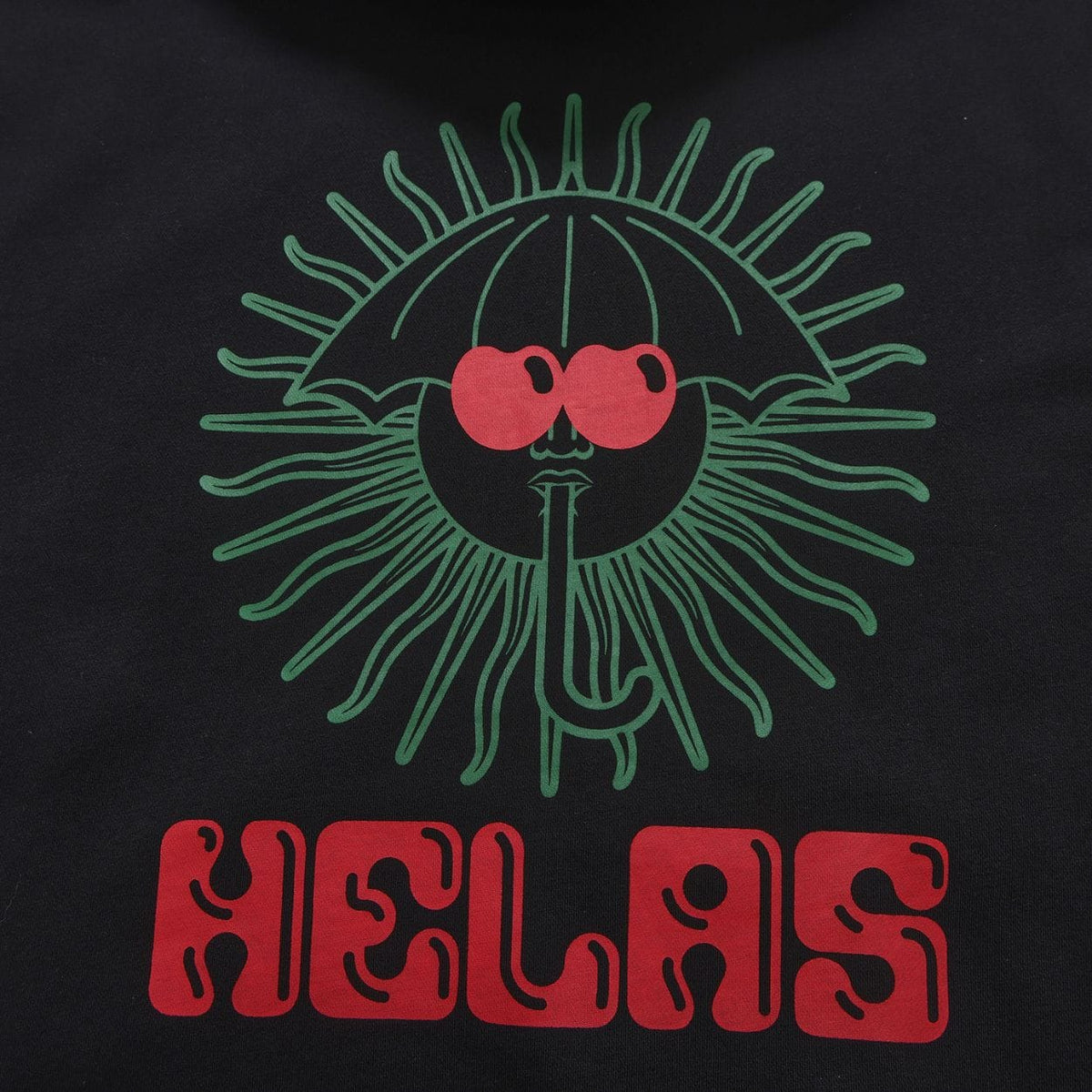 Black Helas Ibiz hoodie featuring a comfortable fit and stylish design, perfect for casual wear.