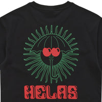 Black Helas Ibiz T-Shirt featuring a casual fit and logo design displayed on a plain background.