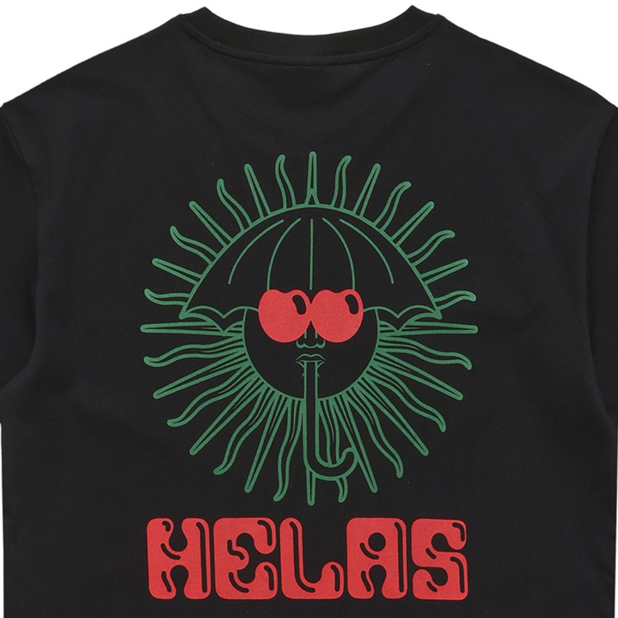 Black Helas Ibiz T-Shirt featuring a casual fit and logo design displayed on a plain background.