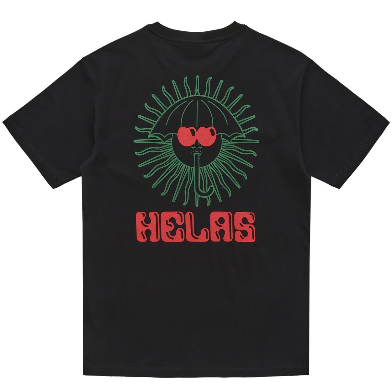 Black Helas Ibiz T-Shirt with crew neck and Helas logo, casual fit, made from soft cotton fabric.