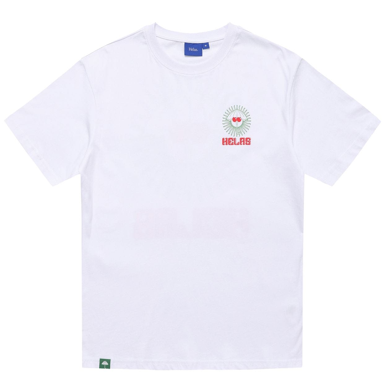White Helas Ibiz T-Shirt featuring a casual fit and Helas branding on the front, displayed flat on a neutral background.