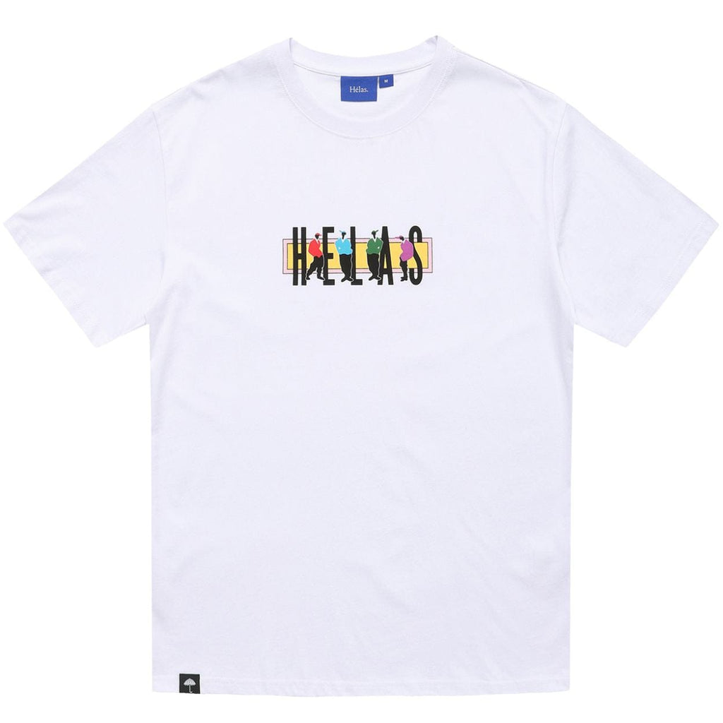 White Helas Jazzy T-Shirt for men, featuring a casual fit and classic crew neckline, made from soft cotton fabric.